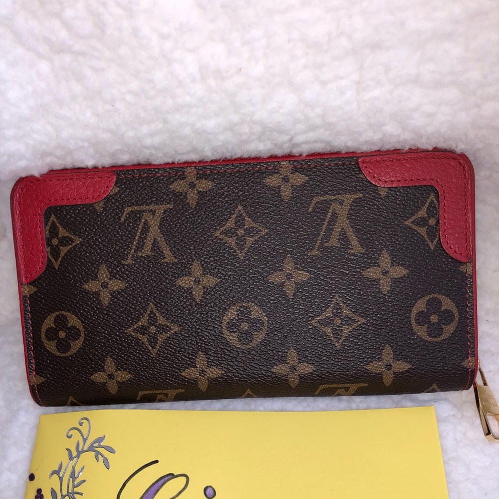 Authentic LV Retiro zippy in monogram cerise